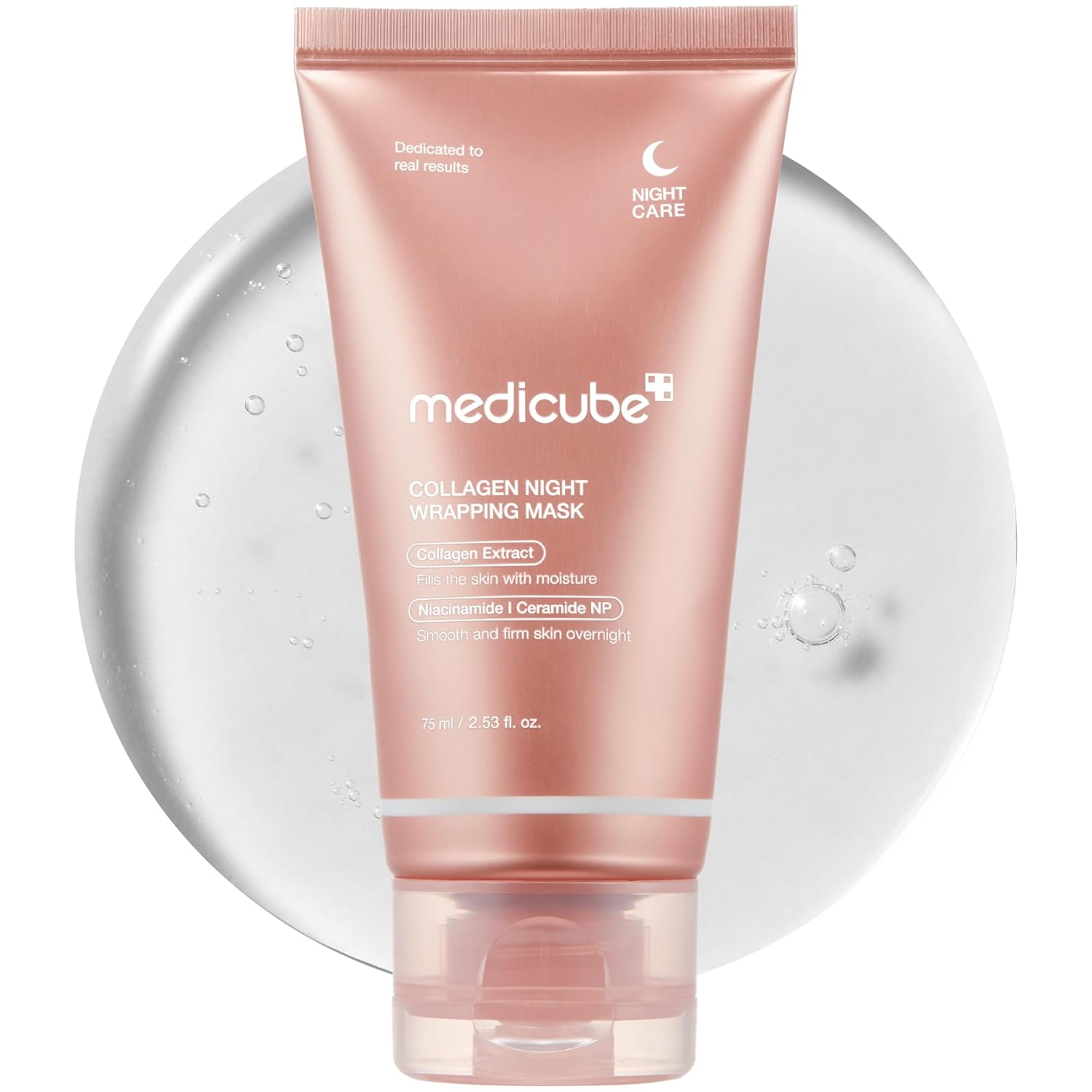 Medicube Collagen Overnight Wrapping Peel Off Facial Mask Pack - Elasticity & Hydration Care, Reduces Sagging & Dullness - Hydrolyzed Collagen For Glowing Skin - Korean Skin Care, 2.53 fl.oz - Dermalove